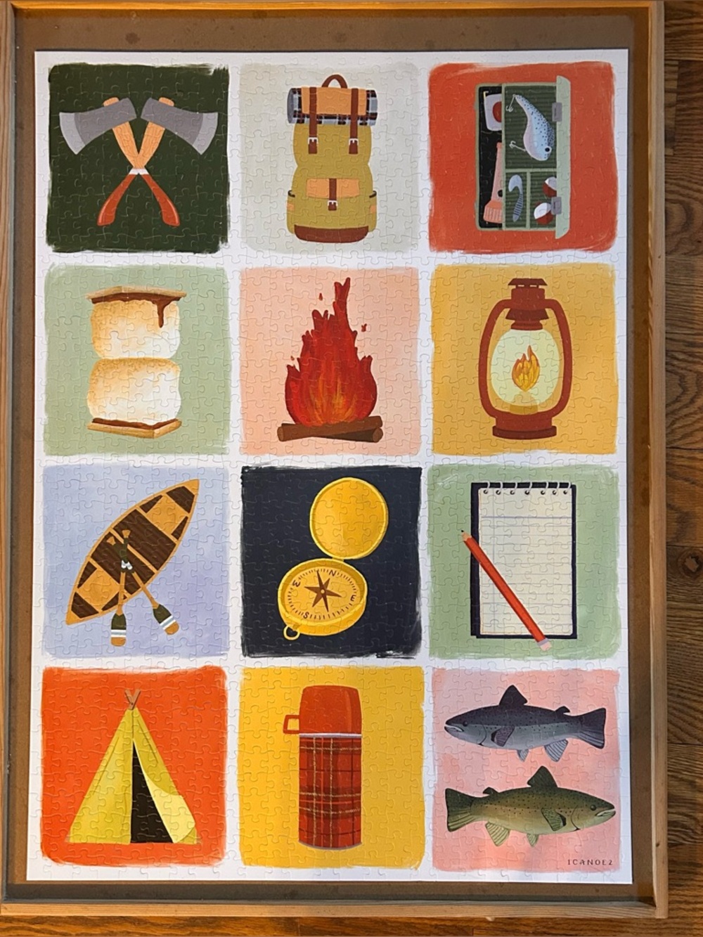 Camping Icons 1000-Piece Jigsaw Puzzle - Campfire Stories - Picture 3 of 6